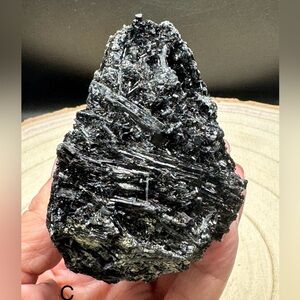 10oz Black Druzy Tourmaline Specimen Cluster